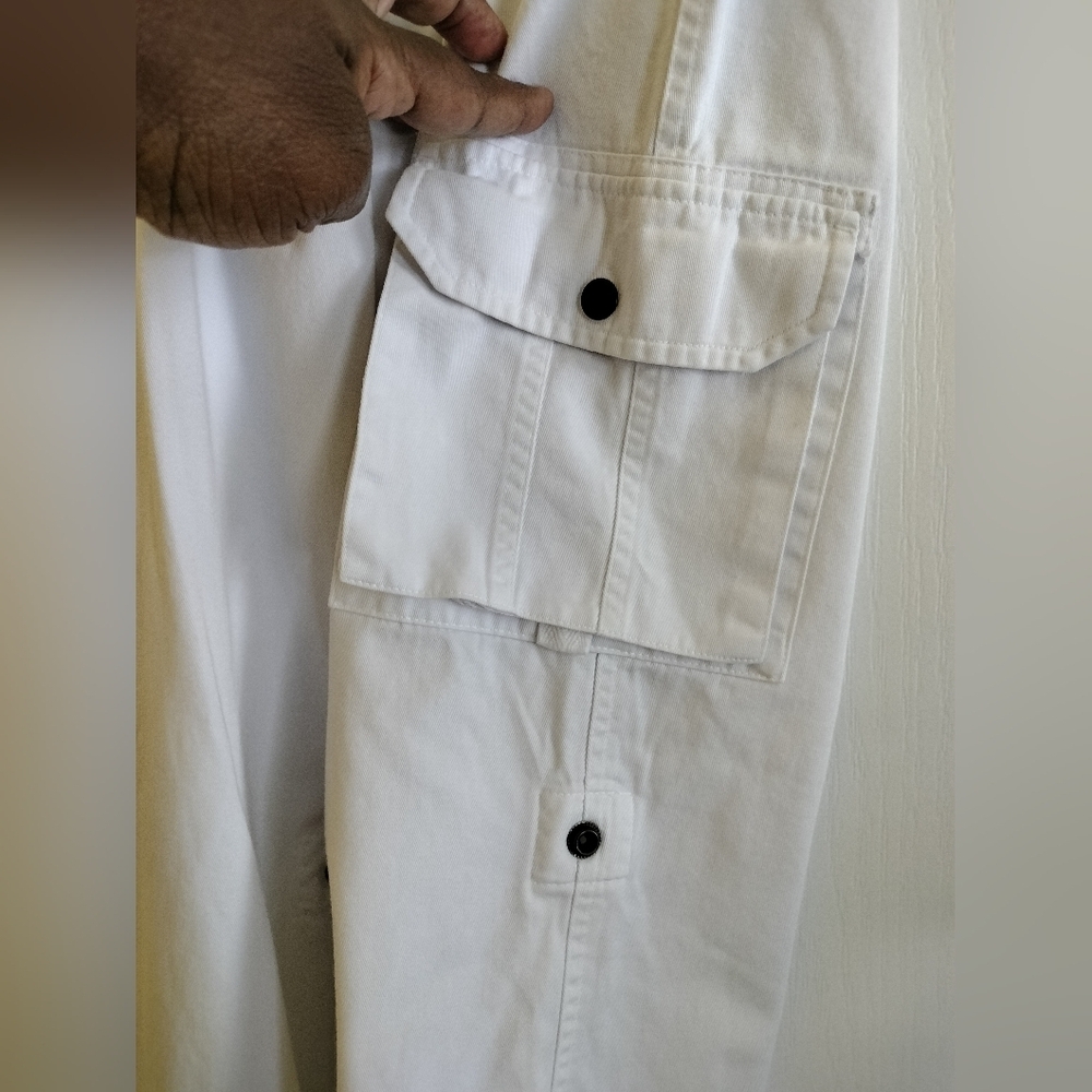 Newport News White Cottagecore Wide-Leg Versatile Cargo Pants - Picture 5 of 14